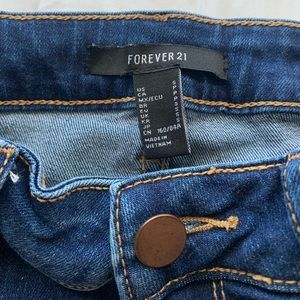 Forever 21 Ripped Dark Blue Skinny Jeans Size S